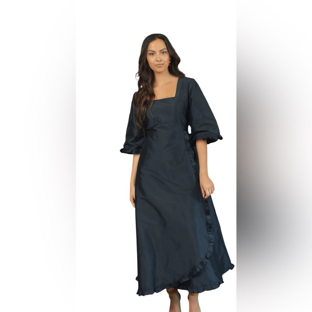 Beau & Ro Waverly Dress in black taffeta NWOT XS